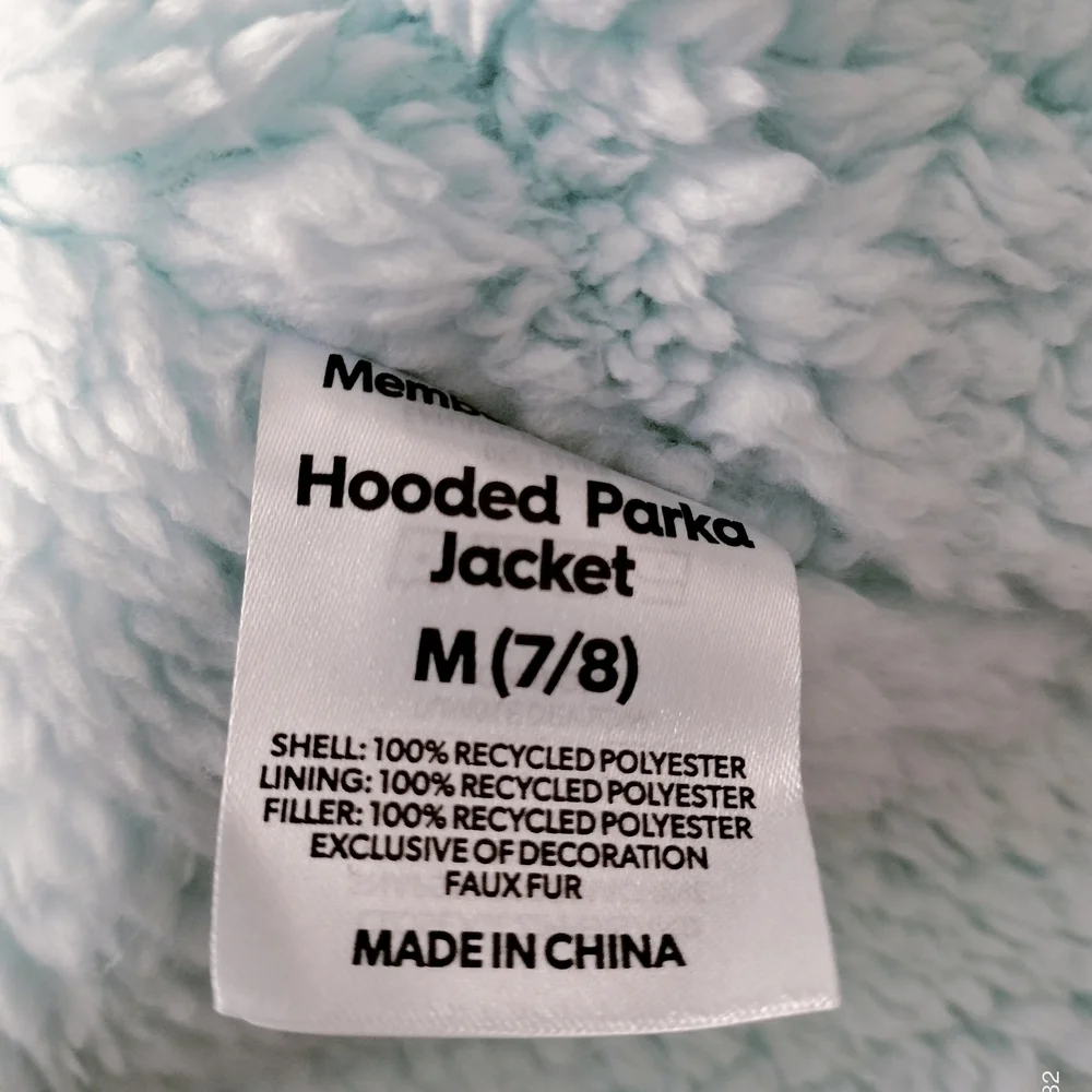 Girls Medium Members Mark Blue Winter Coat Hooded Parka Jacket Sz Medium 7/8